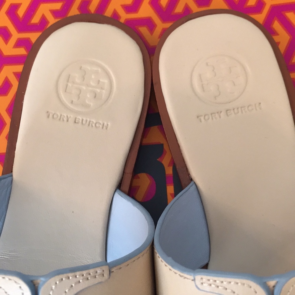 🆕Tory Burch Jamie Full Logo Sandal Dulce De Leche - Picture 2 of 8